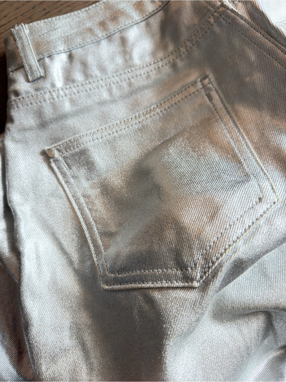 Zara ZW Collection Metallic Silver Boyfriend Jeans - Picture 4 of 7
